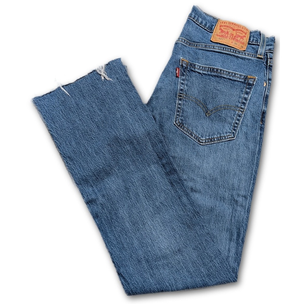 Levi's Mens Jeans 527 Blue Appx. 30x31 Slim Bootcut Cutoff Denim W30